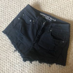 Black Distressed Shorts